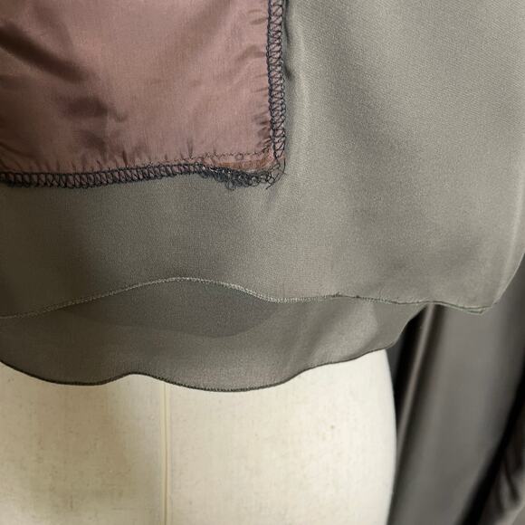 Dusan Women's Matching Set M/L Taupe Brown Silk Tank Wide Leg Pants Minimalist - Picture 14 of 16